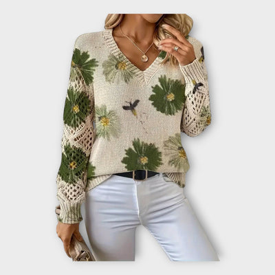 Плетен Пуловер с Дантелени Детайли