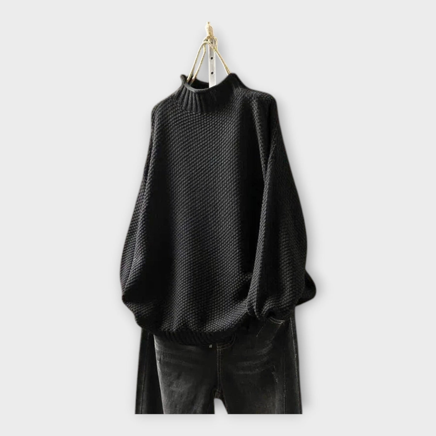 Плетена Блуза с Висок Вратник