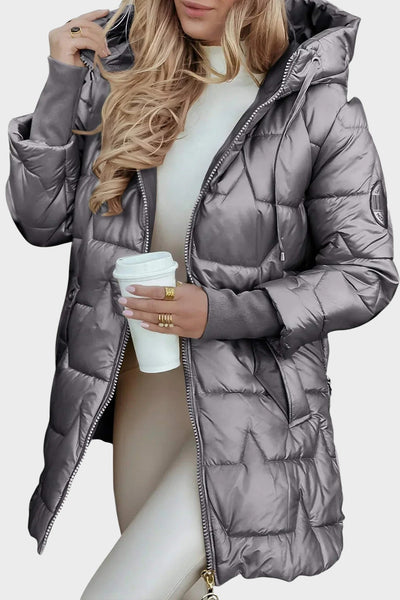 Габриела - Елегантно зимно палто с качулка и подплата